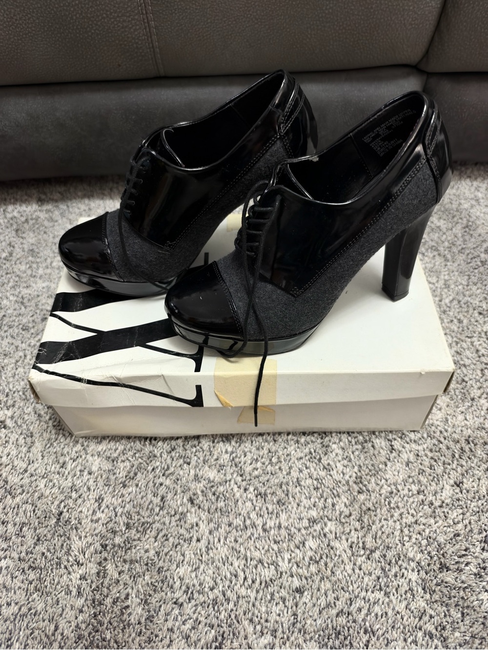 Westies Geena Black Lace-up Heels size 6.5